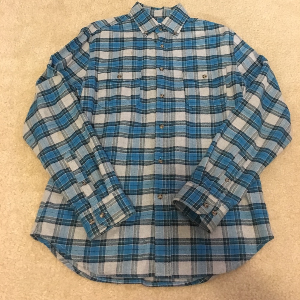 Blue and green plaid shirt